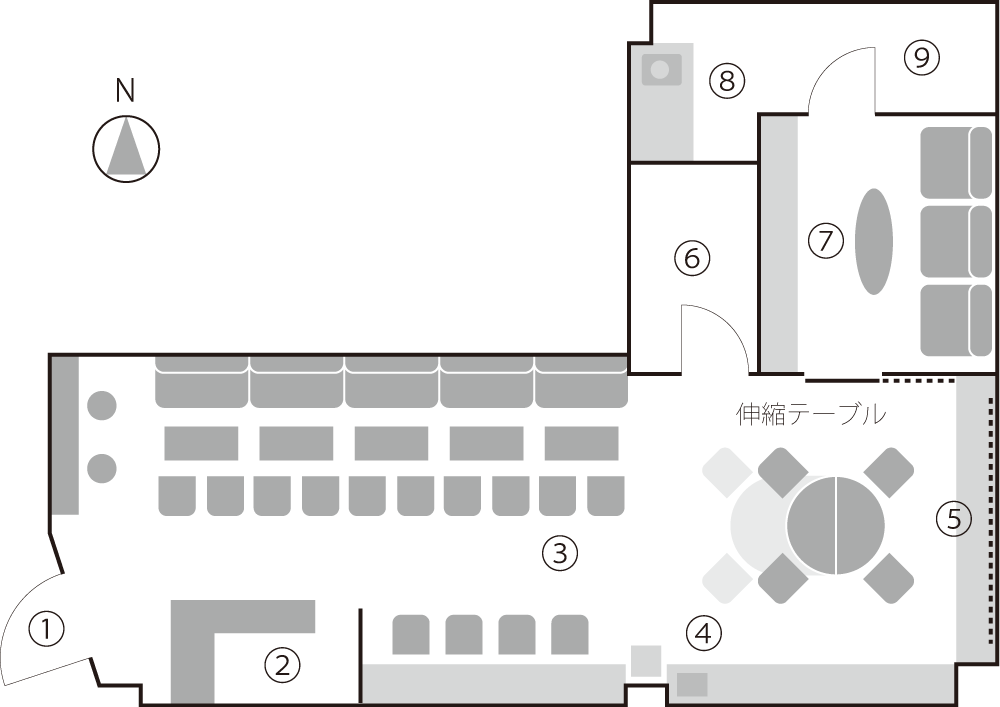 アンテナカフェ　見取り図